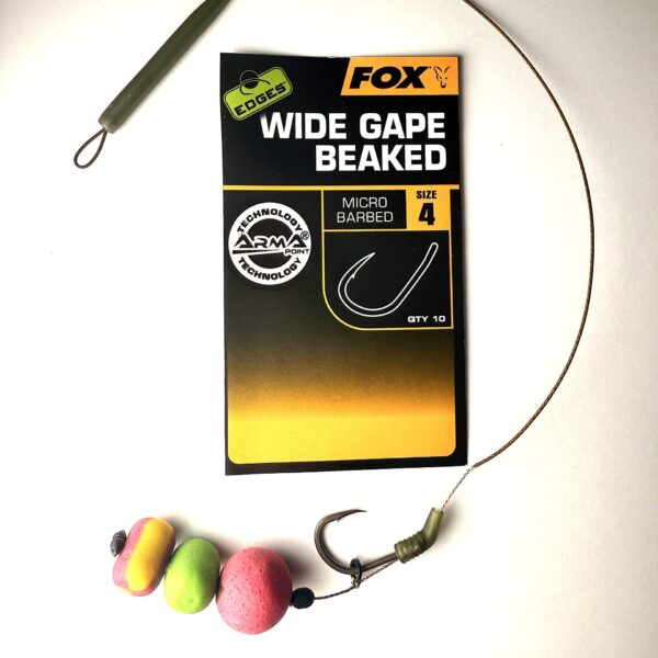 Przypon Karpiowy Blow Back Rig – FOX Wide Gape Beaked (Nr 4) – 25lbs.