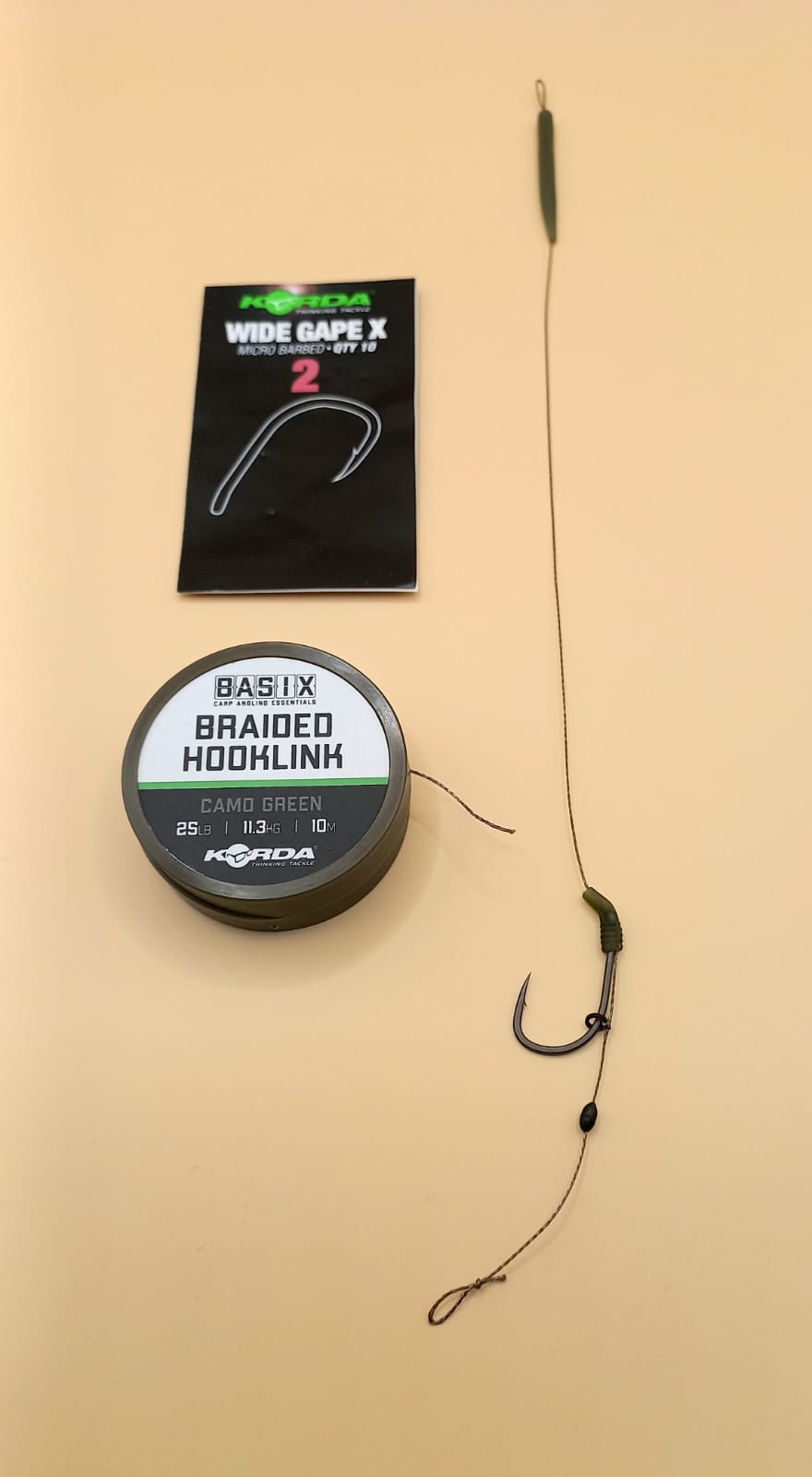 Przypon Karpiowy (1 szt.) Blow Back Rig – Korda Wide Gape X – 25lbs – długi włos - obrazek 3