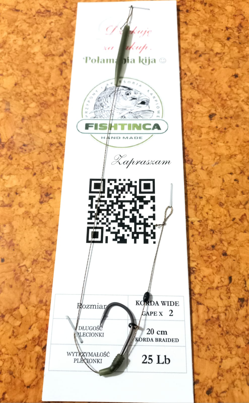 Przypon Karpiowy (1 szt.) Blow Back Rig – Korda Wide Gape X – 25lbs – długi włos - obrazek 5