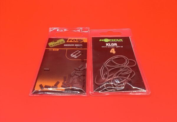 przypon karpiowy ronnie rig-hak korda klor nr4 -fluorocarbon Fox 35lb - obrazek 5
