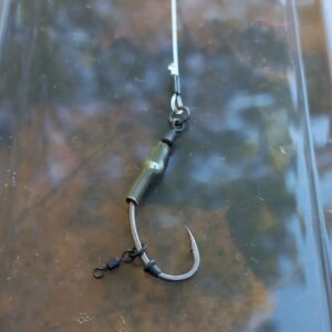 przypon karpiowy ronnie rig-hak Korda Klor nr4 -fluorocarbon Fox 35lb